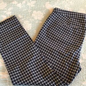 J. Crew Navy and White Windowpane Chinos